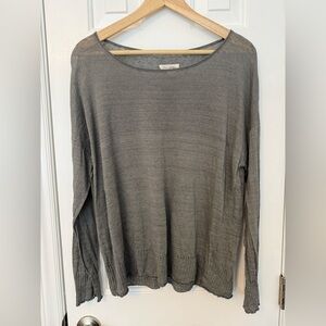 Nili Lotan | Long sleeved Linen Sweater | Grey | Size S